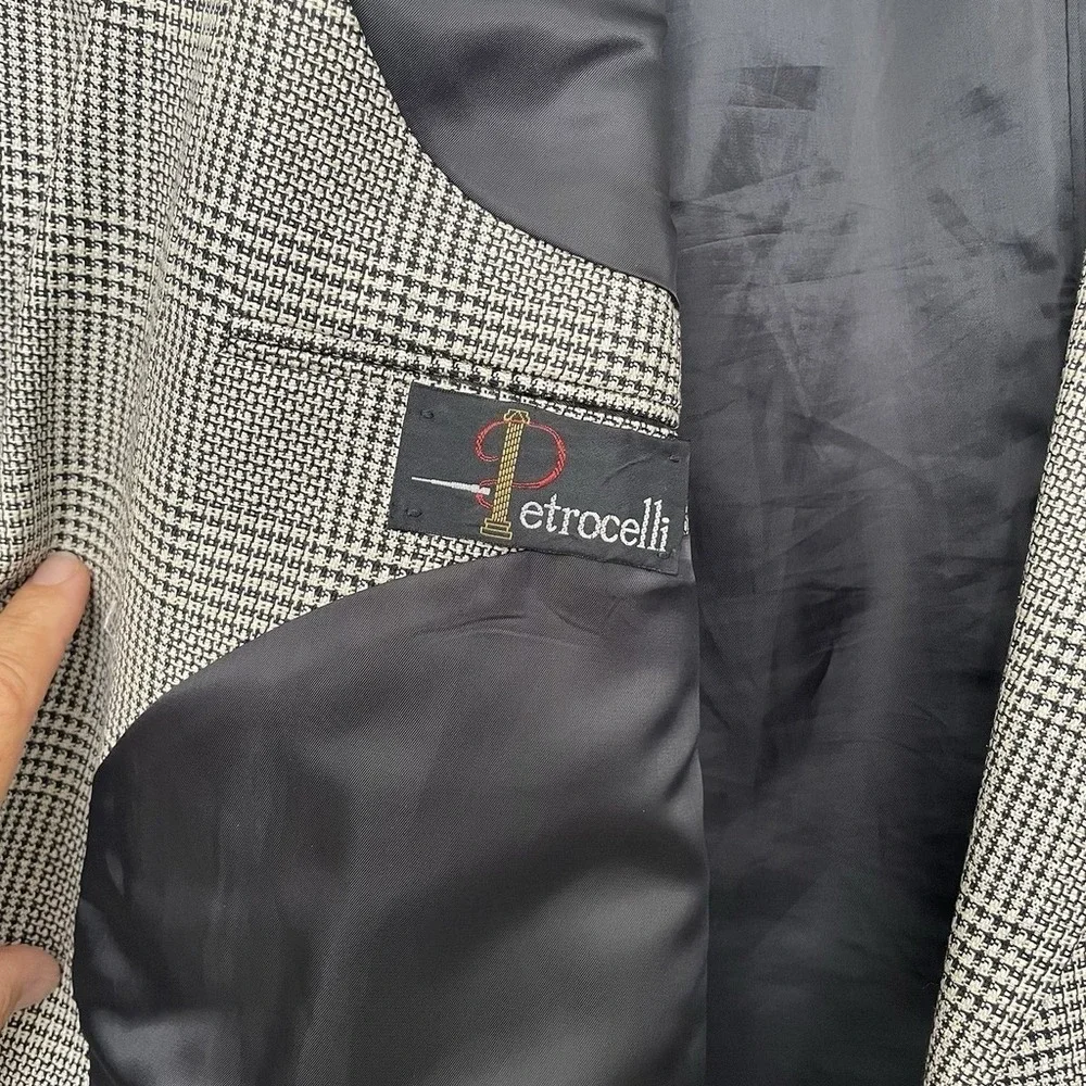 Petrocelli‎ Brown/Beige TWEED Mens HOUNDSTOOTH silk wool sport coat - XXL, 48